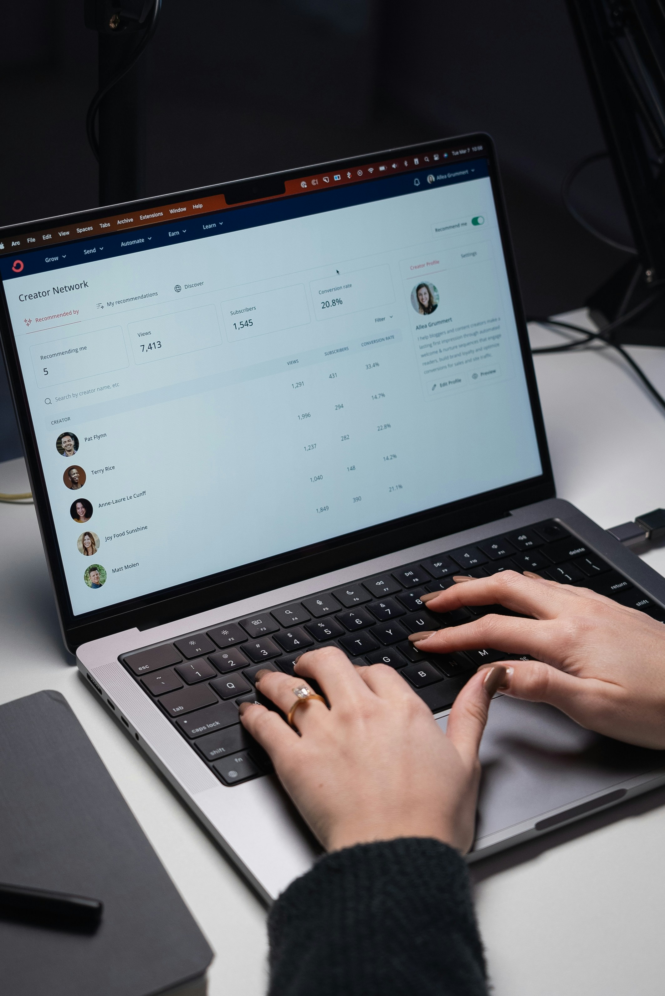 Partner working at computer